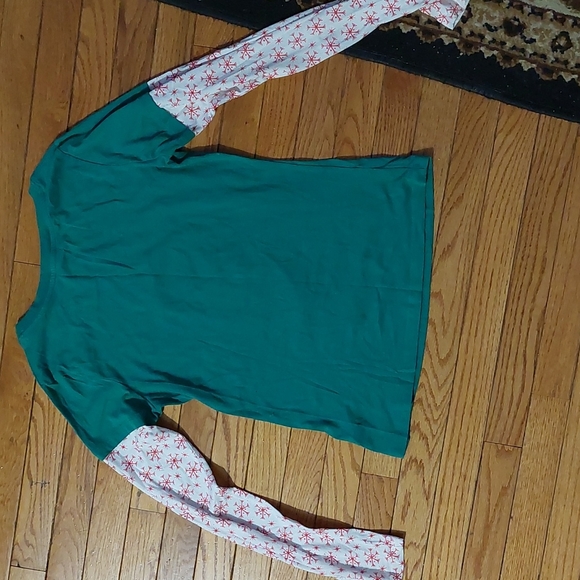 LIKE NEW Disney Junior's Baseball style long sleeve tee; L 11-13, Green white/re - Picture 6 of 14